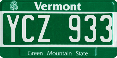 VT license plate YCZ933