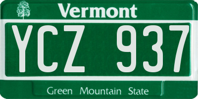 VT license plate YCZ937