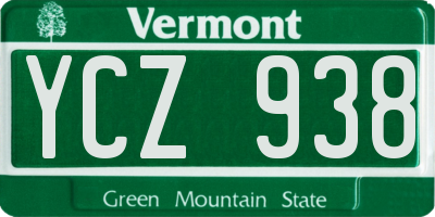 VT license plate YCZ938