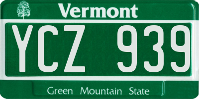 VT license plate YCZ939