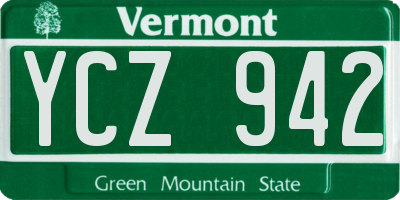VT license plate YCZ942
