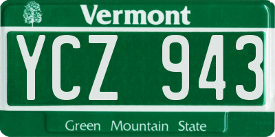 VT license plate YCZ943