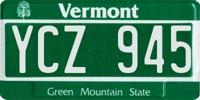 VT license plate YCZ945
