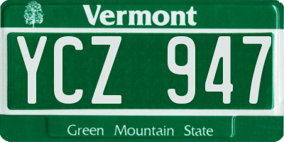 VT license plate YCZ947