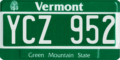VT license plate YCZ952