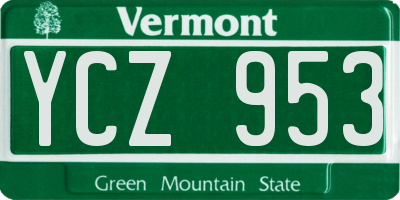 VT license plate YCZ953