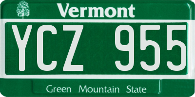 VT license plate YCZ955
