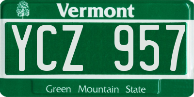 VT license plate YCZ957