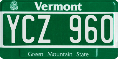 VT license plate YCZ960