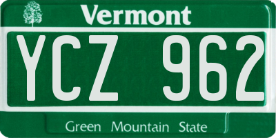 VT license plate YCZ962