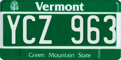 VT license plate YCZ963