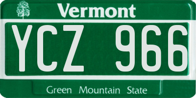 VT license plate YCZ966