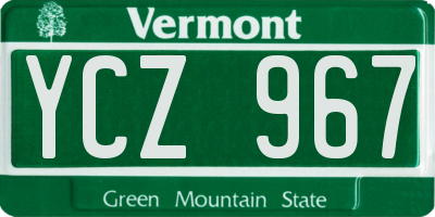 VT license plate YCZ967