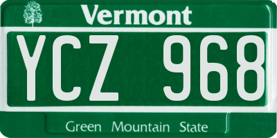 VT license plate YCZ968