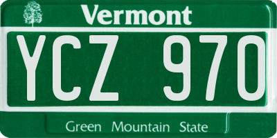 VT license plate YCZ970