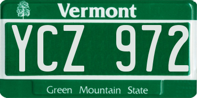 VT license plate YCZ972