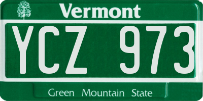 VT license plate YCZ973