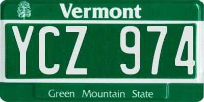 VT license plate YCZ974