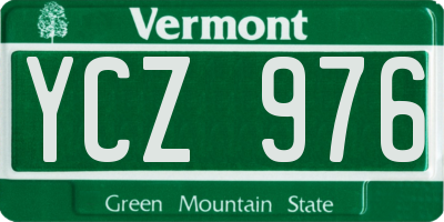 VT license plate YCZ976