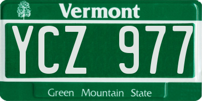 VT license plate YCZ977