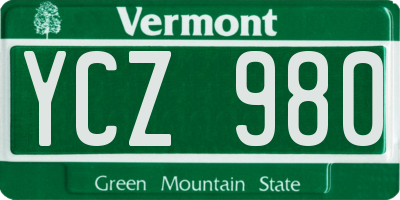 VT license plate YCZ980