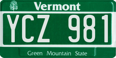 VT license plate YCZ981