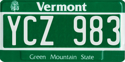 VT license plate YCZ983
