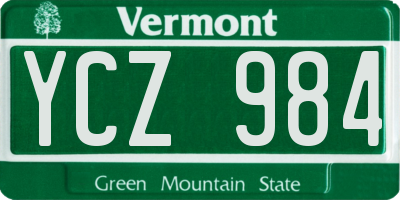 VT license plate YCZ984