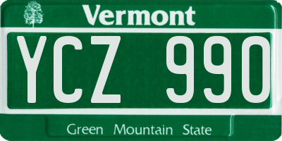 VT license plate YCZ990