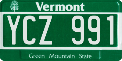 VT license plate YCZ991