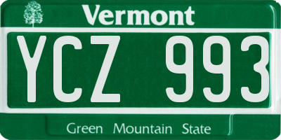 VT license plate YCZ993