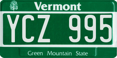 VT license plate YCZ995