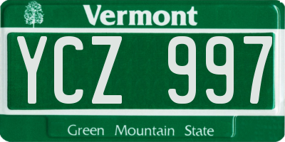 VT license plate YCZ997