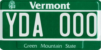 VT license plate YDA000