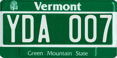 VT license plate YDA007
