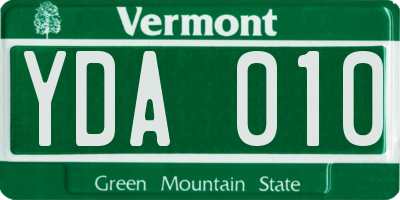 VT license plate YDA010
