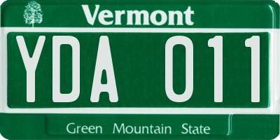 VT license plate YDA011