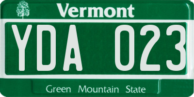 VT license plate YDA023