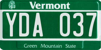 VT license plate YDA037