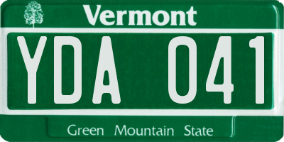 VT license plate YDA041