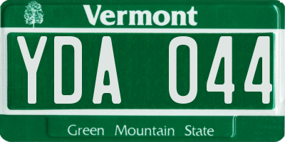 VT license plate YDA044
