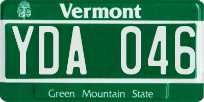 VT license plate YDA046