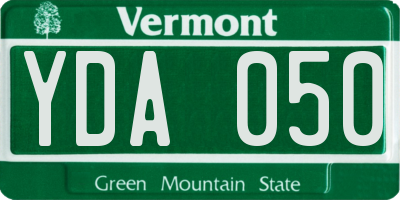 VT license plate YDA050