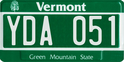 VT license plate YDA051