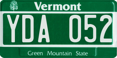 VT license plate YDA052