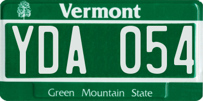 VT license plate YDA054
