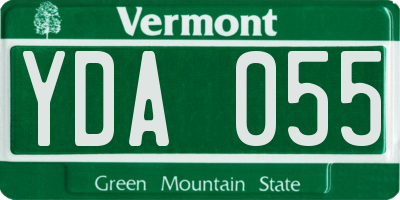 VT license plate YDA055