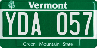 VT license plate YDA057