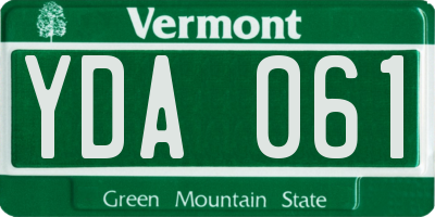 VT license plate YDA061