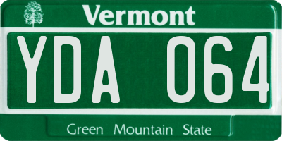 VT license plate YDA064